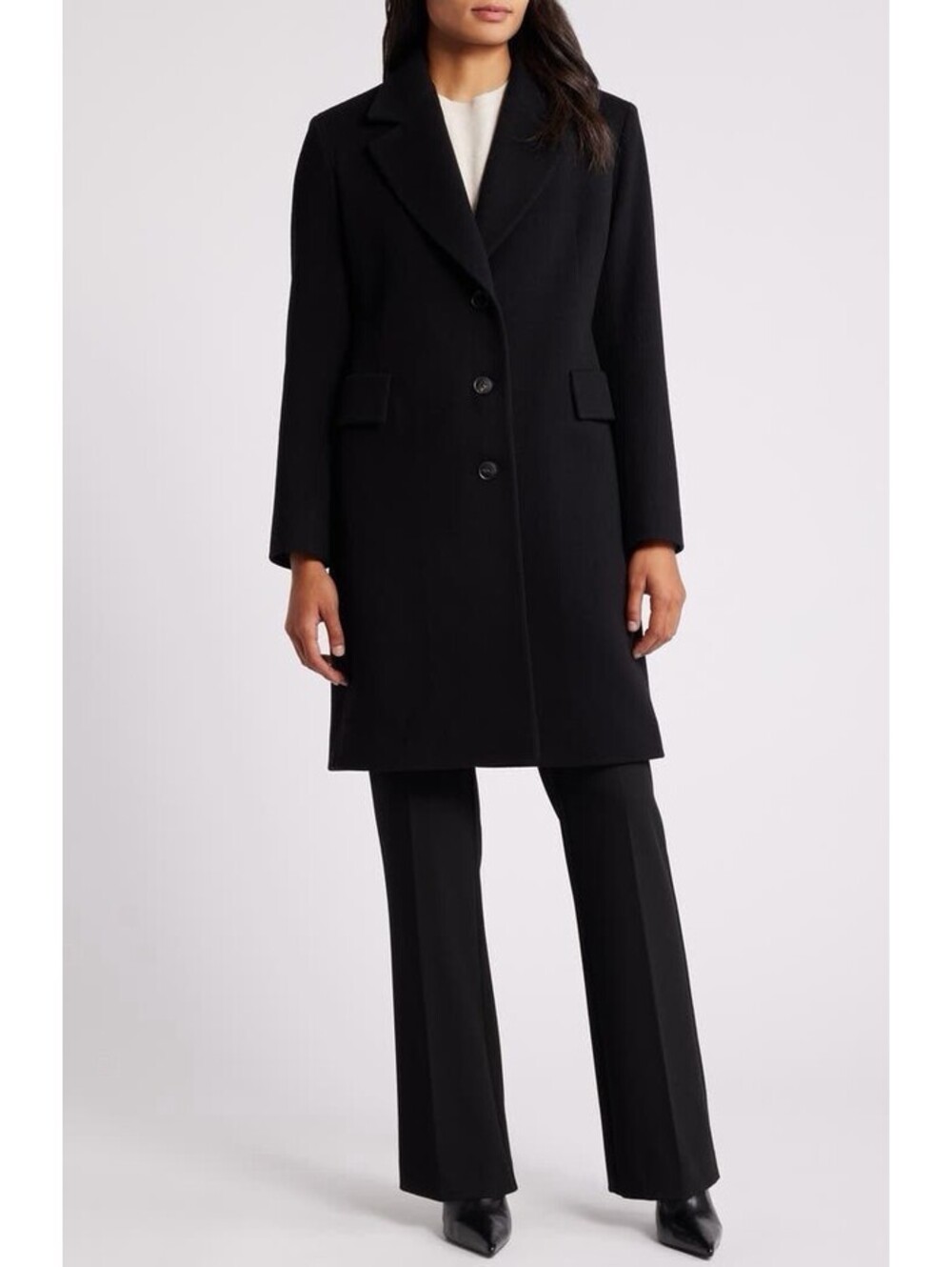 New Fleurette Charlie Wool Coat in Black Sz 12P $1295